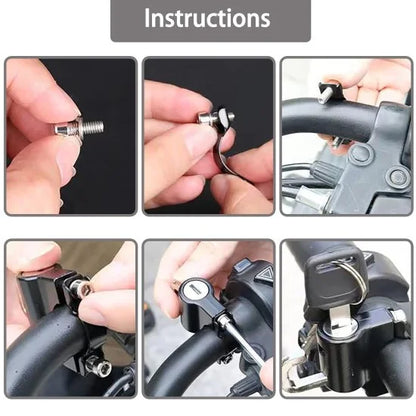 FIZZI SHOP bike helmet lock secured with a key, black safety lock for bike helmets, outdoor security device