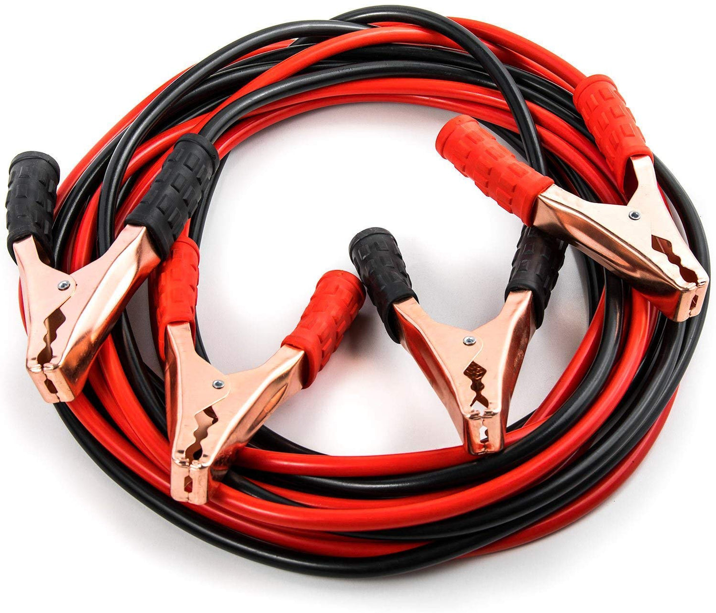 FIZZI SHOP 500AMP booster cable with heavy-duty clamps for car jump-starting, shown in a close-up image.