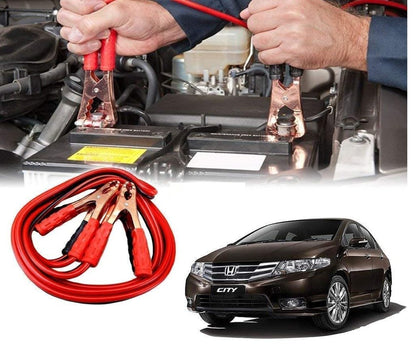 FIZZI SHOP 500AMP booster cable with heavy-duty clamps for jump-starting vehicles, shown in a close-up view.