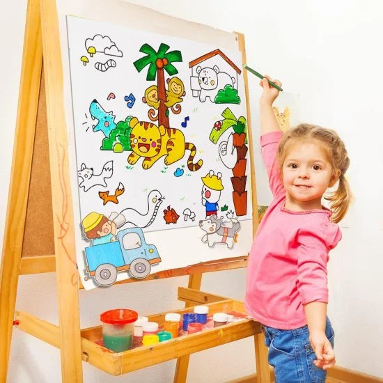 Drawing and painting paper roll for kids by FIZZI SHOP, featuring colorful designs and a long roll of art paper for creative projects.