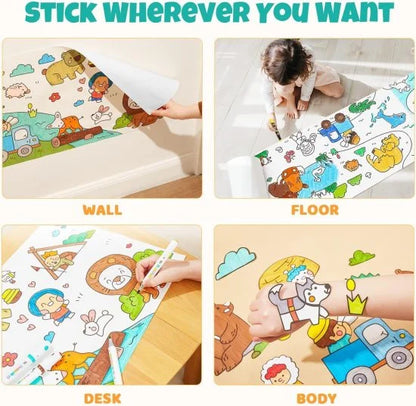 Drawing and painting paper roll for kids by FIZZI SHOP, showing colorful artwork on a large paper roll suitable for young artists.