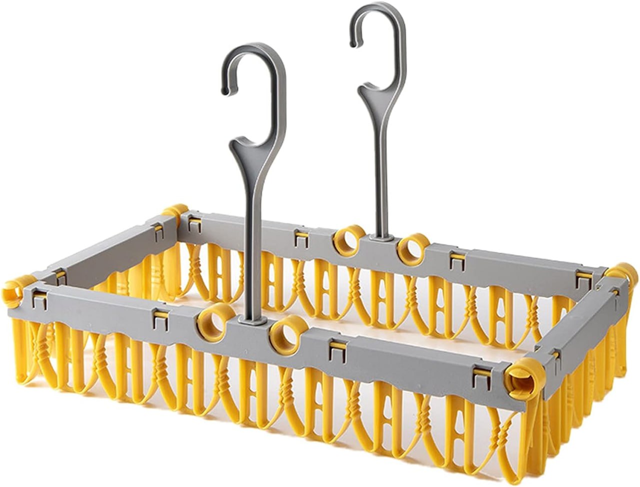 Foldable cloth dryer hanger from FIZZI SHOP, lightweight and compact, with multiple clothespin clips for drying clothes.