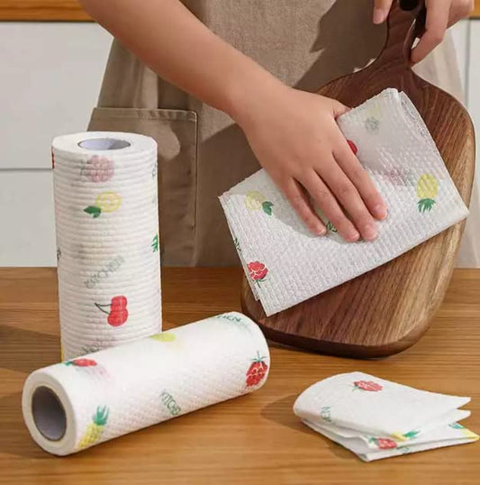 Reusable and washable kitchen tissue roll by FIZZI SHOP, featuring eco-friendly, soft, and durable paper towels for kitchen use.