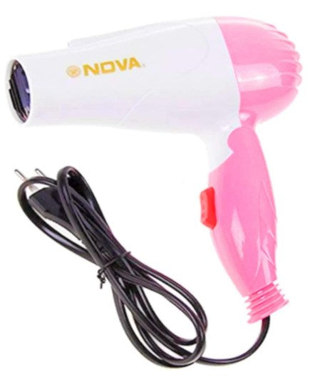 FIZZI SHOP Nova 1000W Hair Dryer with black handle and nozzle, compact and lightweight for quick styling.