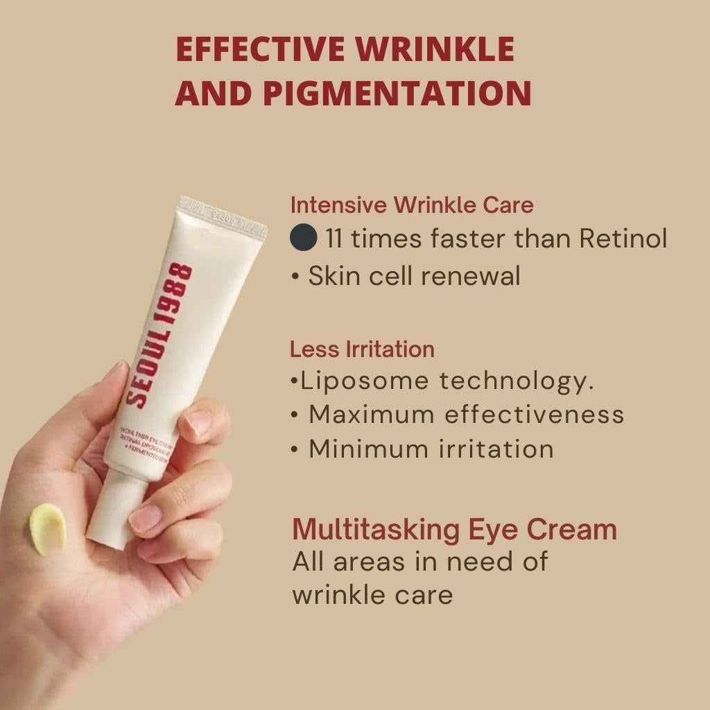 FIZZI SHOP Seoul 1988 Eye Cream in a sleek jar, designed to reduce puffiness and dark circles around the eyes.