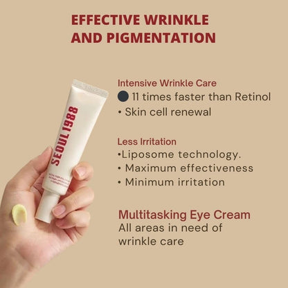 FIZZI SHOP Seoul 1988 Eye Cream in a sleek jar, designed to reduce puffiness and dark circles around the eyes.