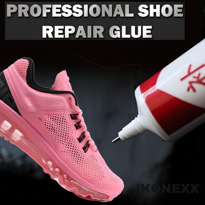 FIZZI SHOP shoe repairing glue in a container, used for fixing and bonding various types of footwear and leather shoes.