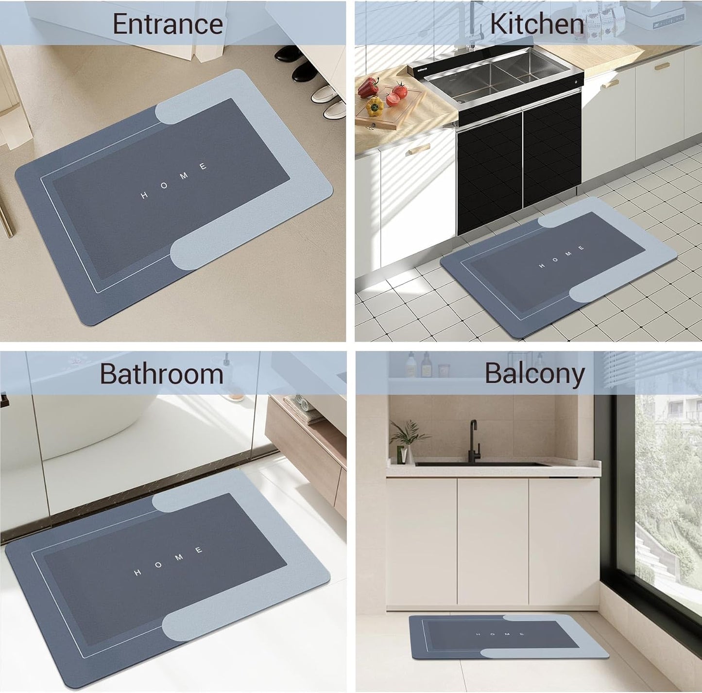 Square bathroom mat by FIZZI SHOP, soft and absorbent fabric with a modern design, perfect for bathroom flooring.