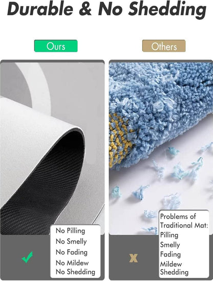 Square bathroom mat from FIZZI SHOP featuring a soft, absorbent fabric in a modern design for bathroom decor.