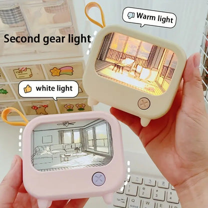 FIZZI SHOP Sunset Night Light TV with warm sunset color projection, designed for cozy ambient lighting in living rooms or bedrooms.