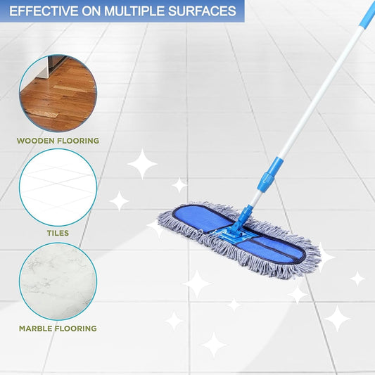 Multicolor FIZZI SHOP Seasons wet and dry cotton pad floor mop for effective cleaning and versatile use.