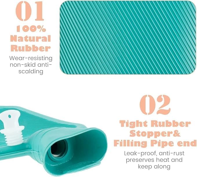 1000 ml hot water bag from FIZZI SHOP JK SIDHU, soft rubber bag with attached screw cap for warm compress therapy.