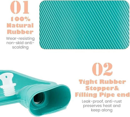 1000 ml hot water bag from FIZZI SHOP JK SIDHU, soft rubber bag with attached screw cap for warm compress therapy.