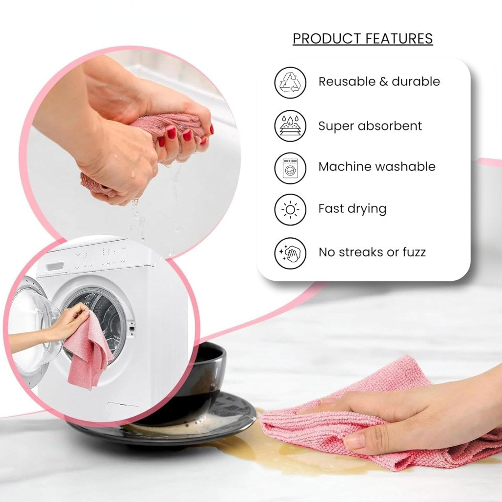 Set of 20 microfiber cleaning wipes from FIZZI SHOP JK SIDHU, ideal for screens, glasses, and delicate surfaces.