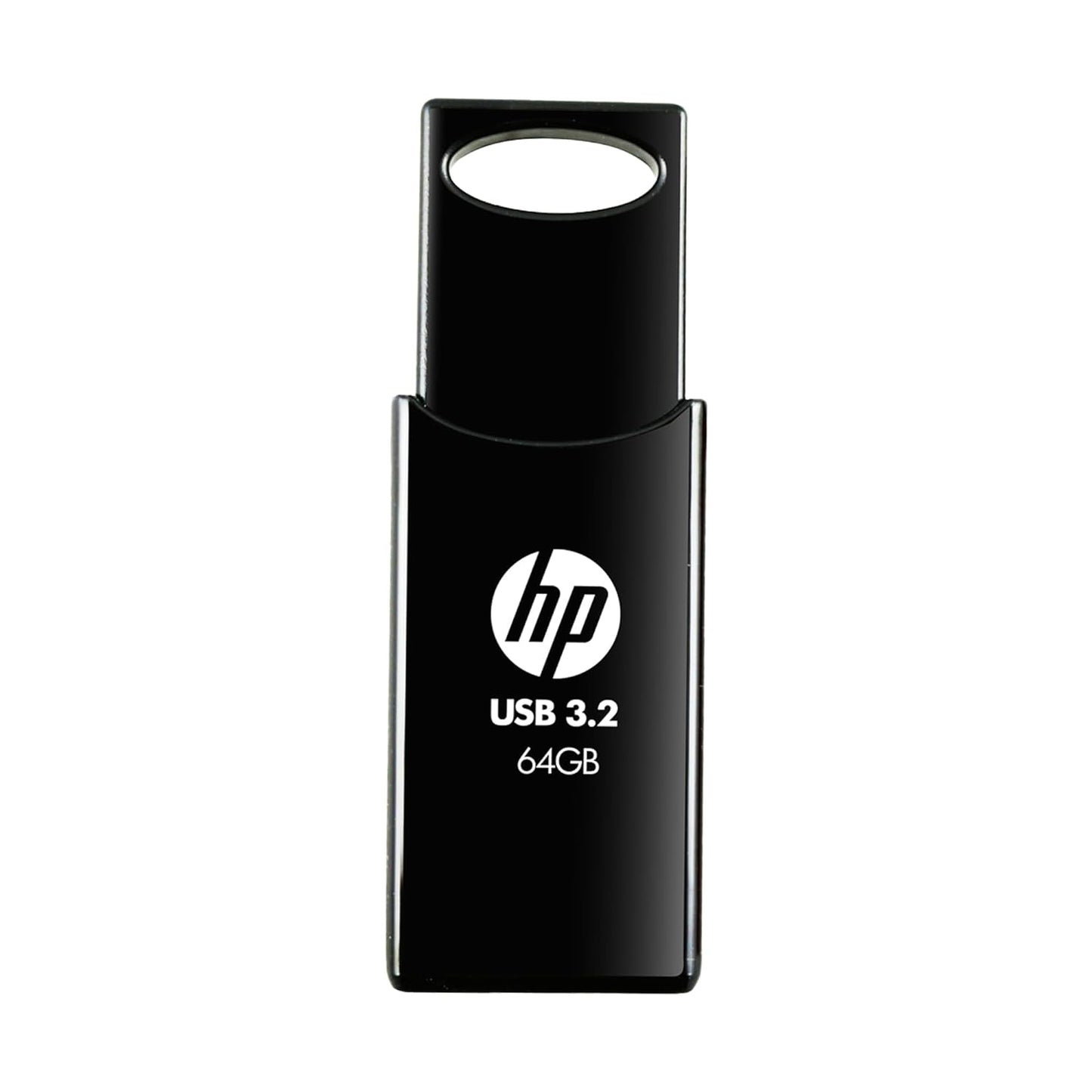 Black HP 712W USB 3.2 64 GB Pendrive for FIZZI SHOP, compact storage device with high-speed data transfer.