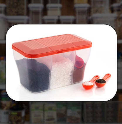 Wukusy 2625 plastic square storage organizer container with 750ml capacity, ideal for kitchen tool storage