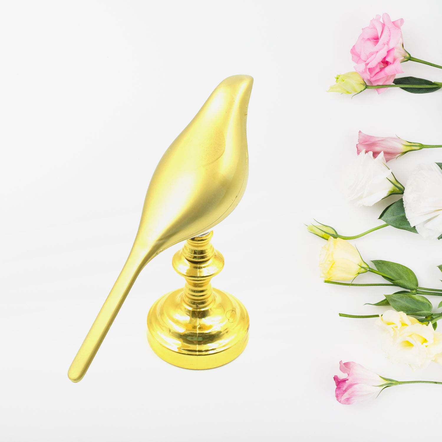 Wukusy Sparrow LED table lamp with crystal decoration, soft light, energy-saving home decor lamp on a wooden surface.