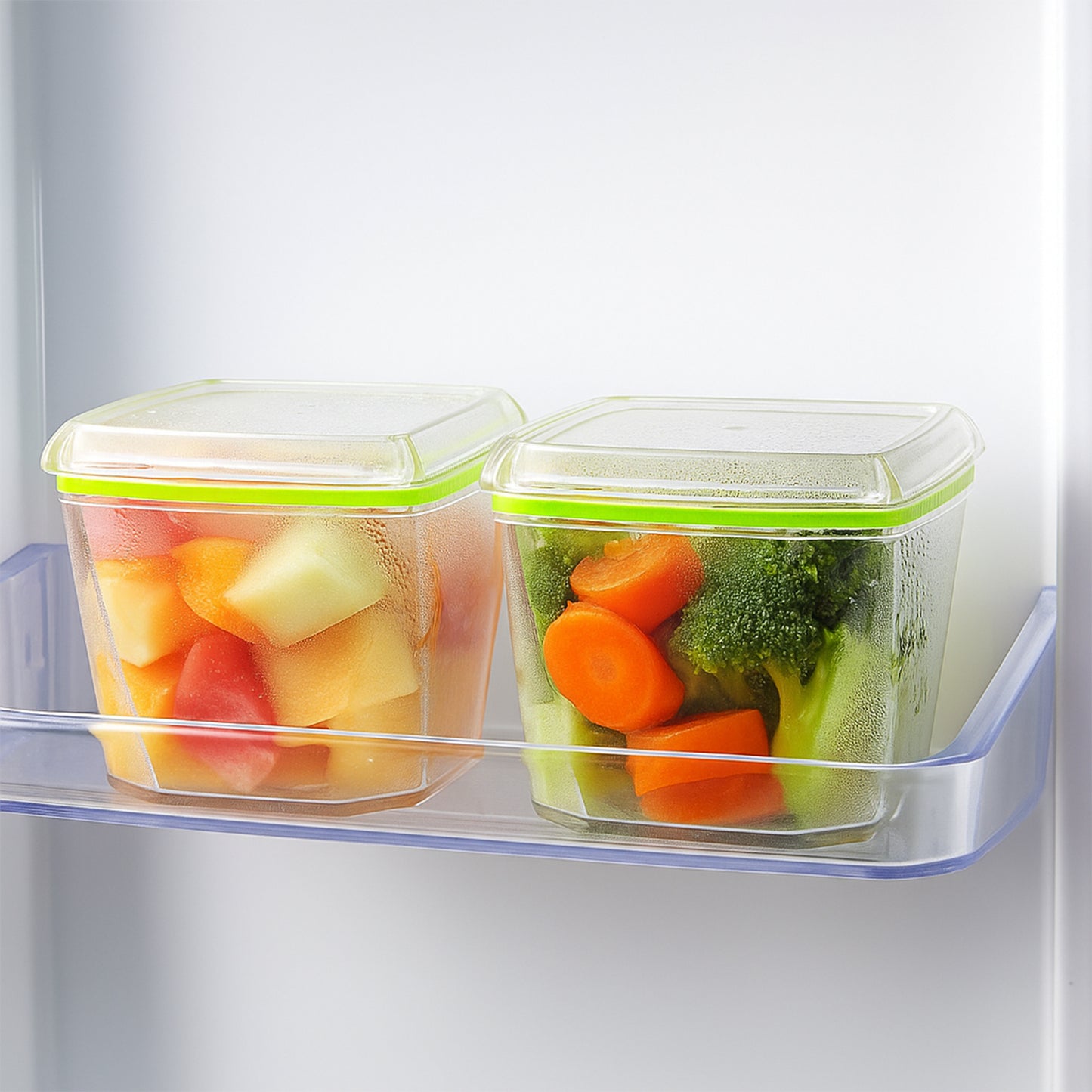 Wukusy 2-pack food storage containers with 500ml capacity and leak-proof lids, ideal for kitchen organization and food preservation.