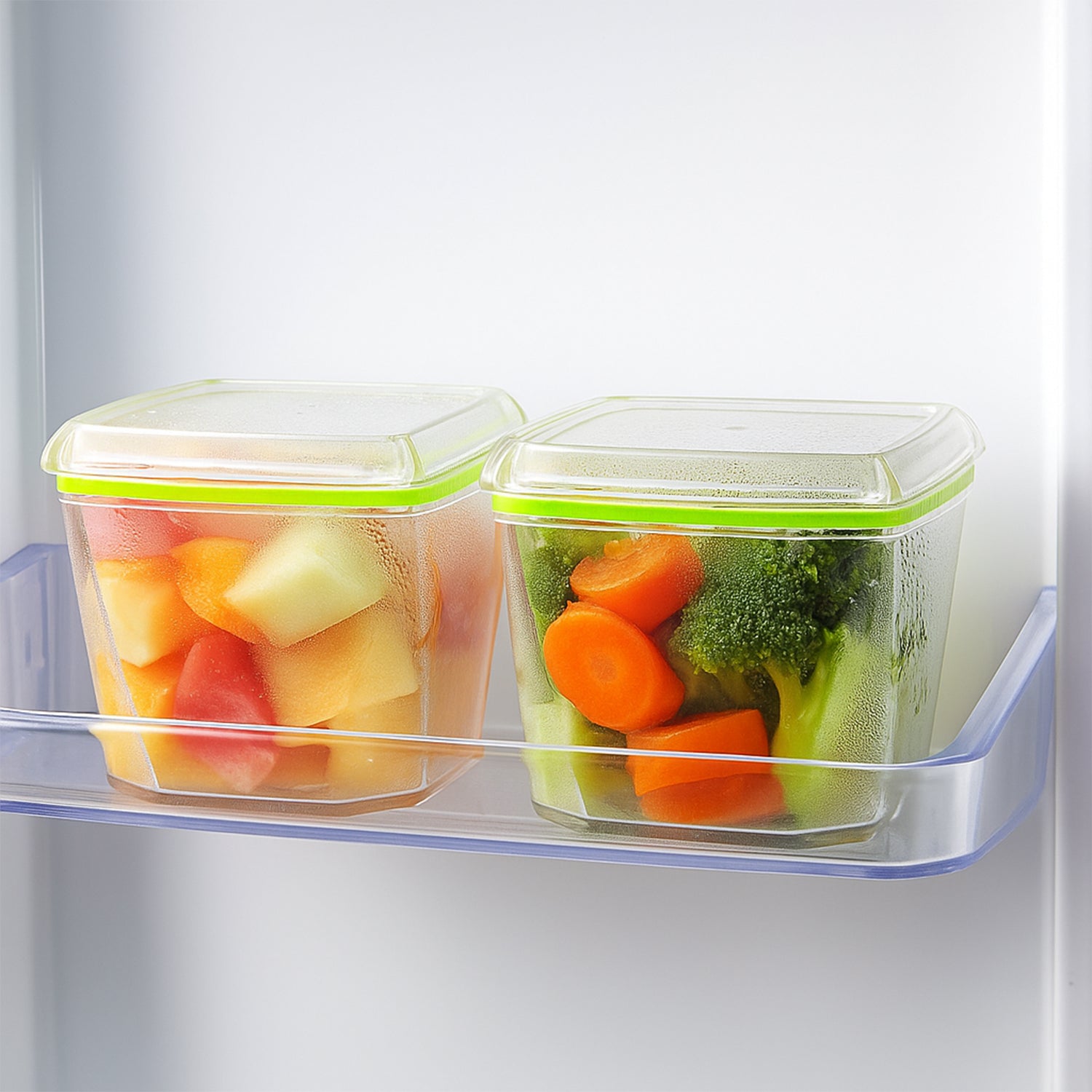Wukusy 2-pack food storage containers with 500ml capacity and leak-proof lids, ideal for kitchen organization and food preservation.