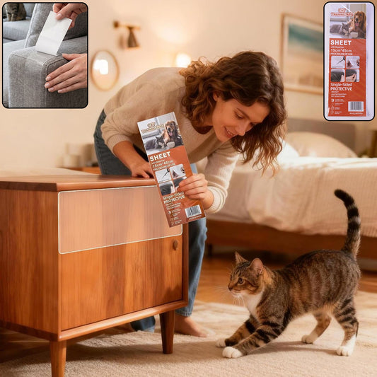 Set of 5 clear anti-scratch tape protectors for cat furniture from Wukusy, designed to prevent scratches on surfaces.