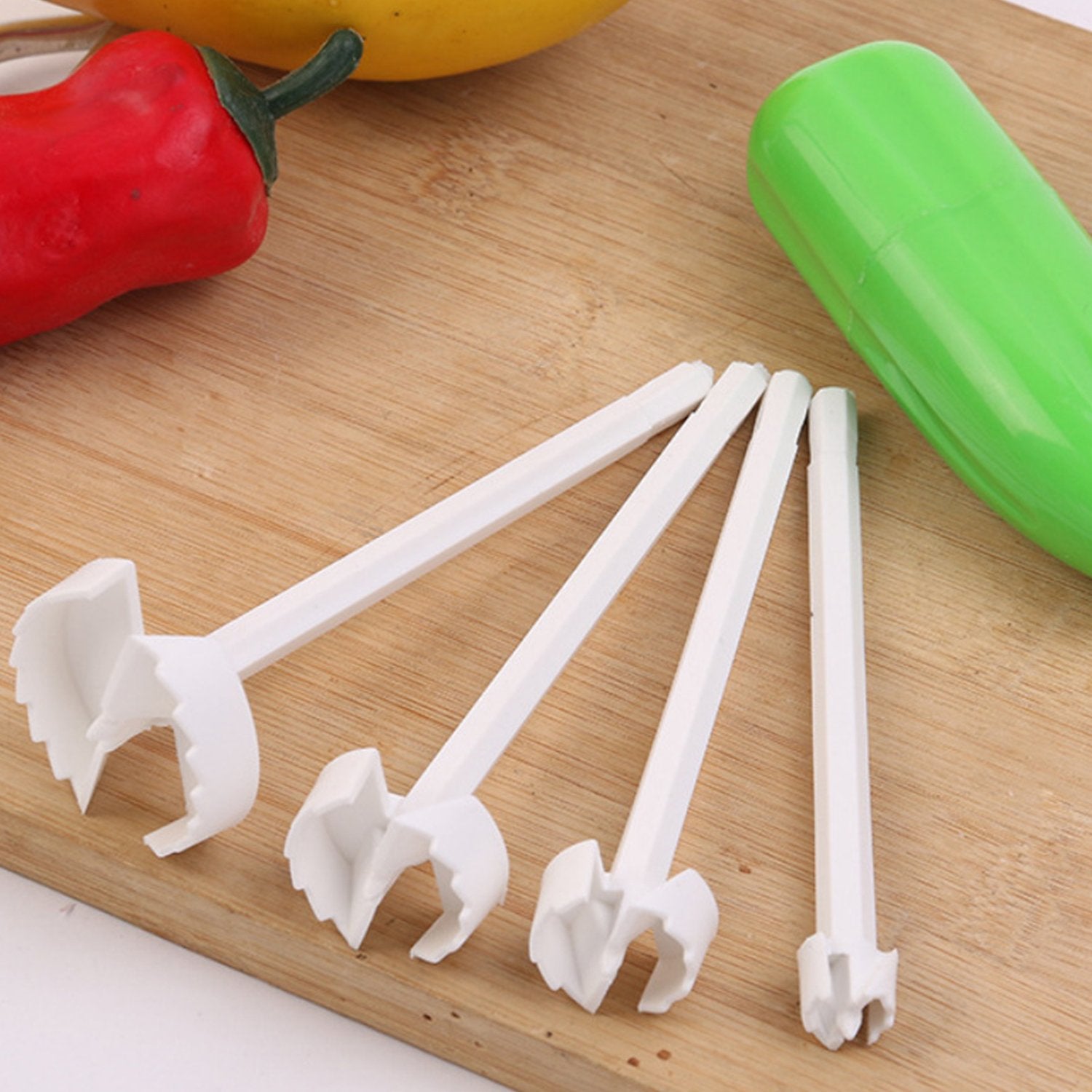 Wukusy Veg Drill spiralizer for vegetables, a kitchen tool used to create stuffed vegetable shapes with a spiral cutting blade.