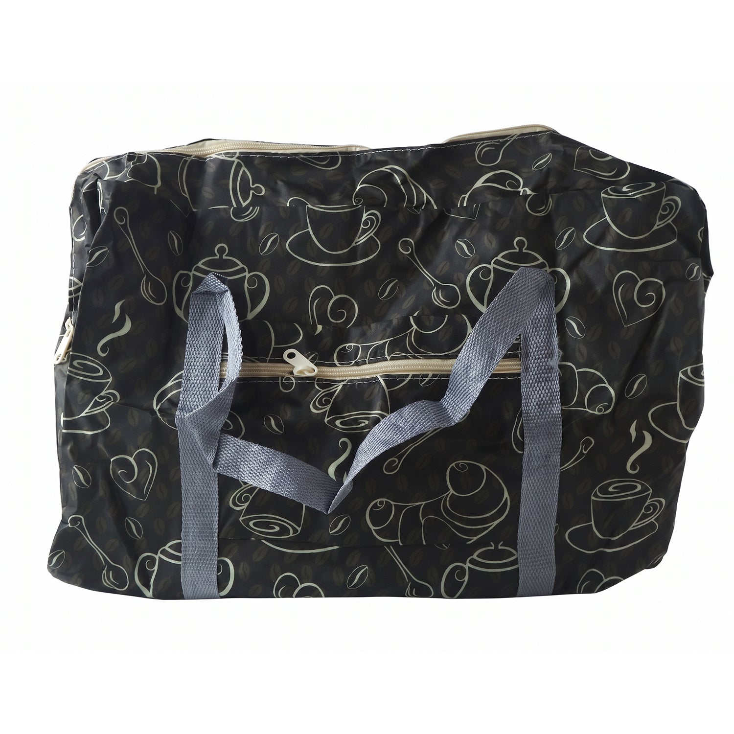Foldable storage bag by Wukusy, 45x30cm travel organizer with handles, shown in open and closed positions for versatile use.