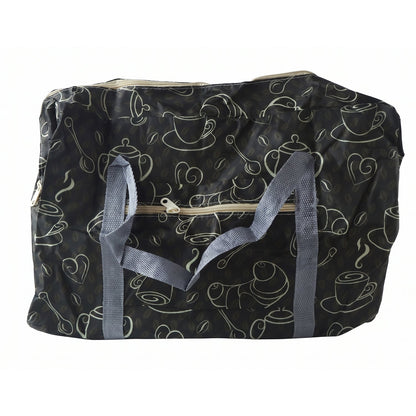 Foldable storage bag by Wukusy, 45x30cm travel organizer with handles, shown in open and closed positions for versatile use.