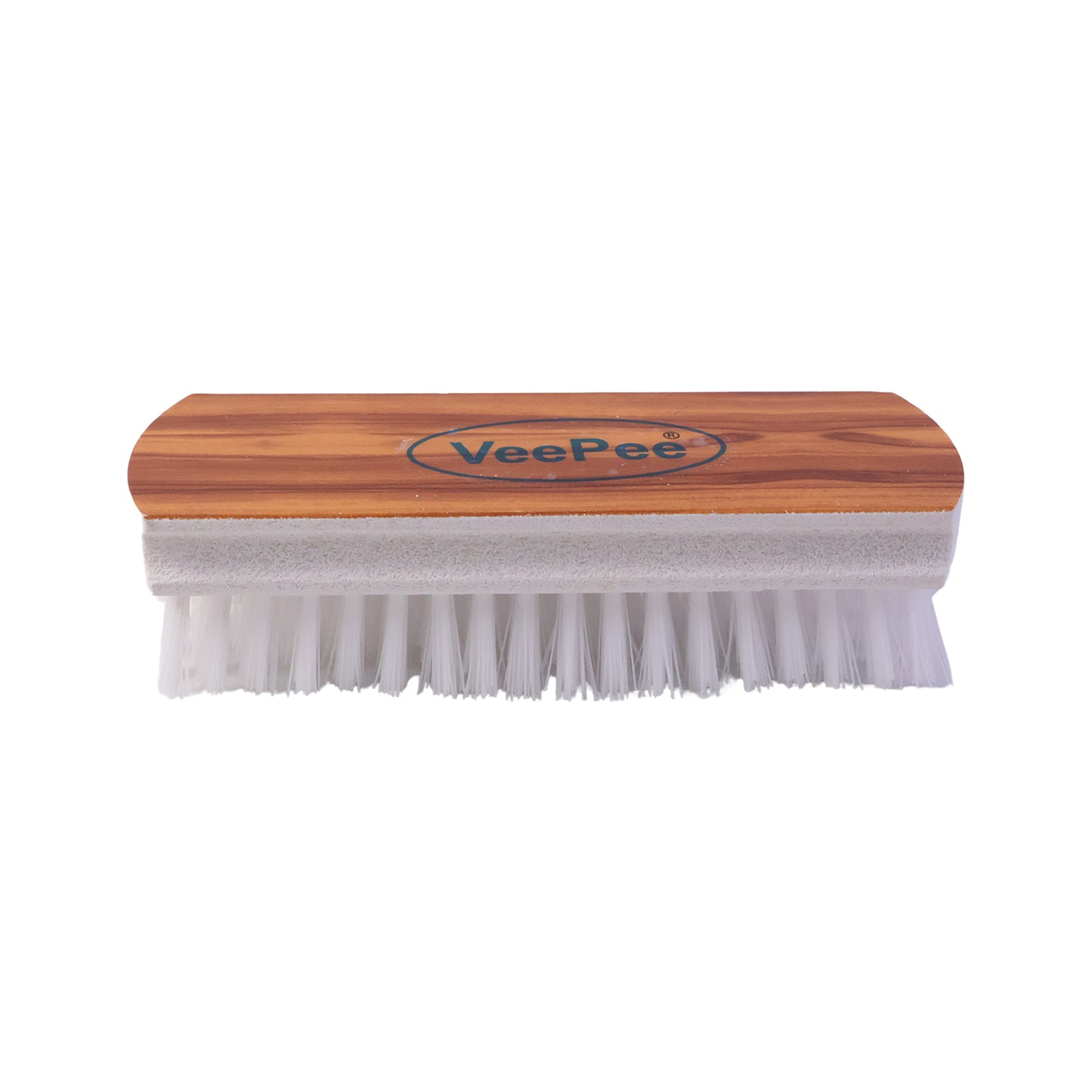 Wukusy Veepee heavy-duty cloth washing brush with wooden handle, designed for scrubbing and cleaning heavy fabrics.