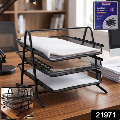 Heavy duty metal 3-tier Wukusy multi rack stand for durable organization and storage in kitchens or garages.