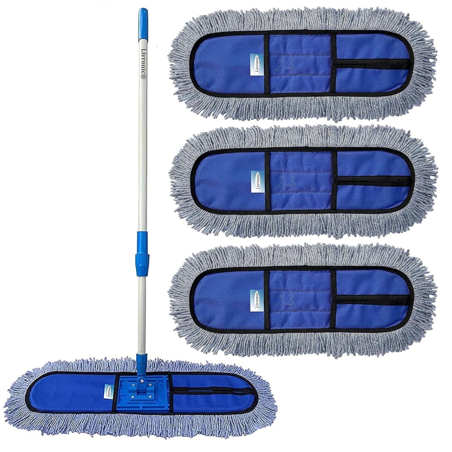 Blue FIZZI SHOP Seasons 360 Degree Movement Wet and Dry Cotton Floor Mop for versatile floor cleaning.