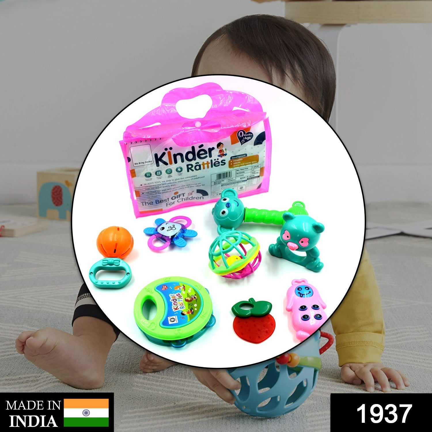 Wukusy 1937 At37 rattles baby toy for kids, colorful toy for playing and enjoying, suitable for young children