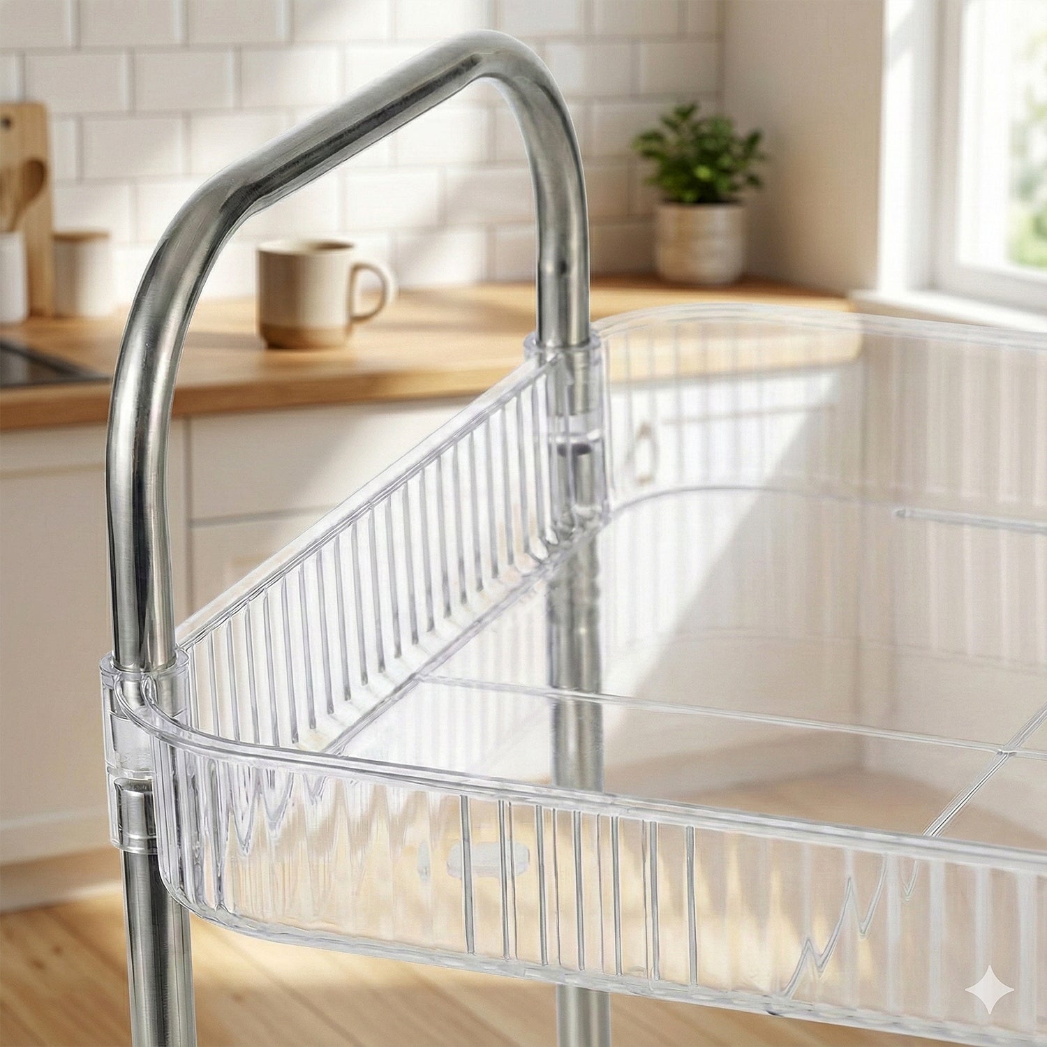 Wukusy 4-layer multipurpose storage trolley with wheels, featuring sturdy shelves and a mobile design for versatile organization.