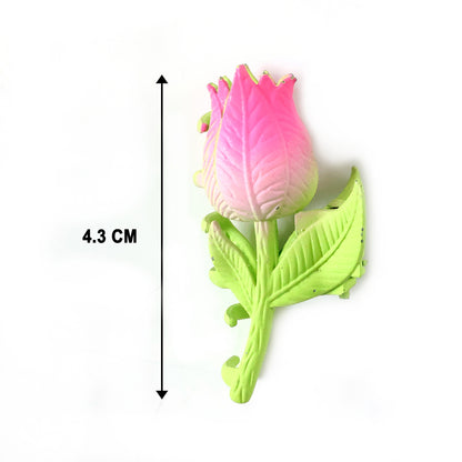 Wukusy elegant rose flower design hair claw clip in a natural setting, showcasing its decorative rose pattern and sturdy clasp.