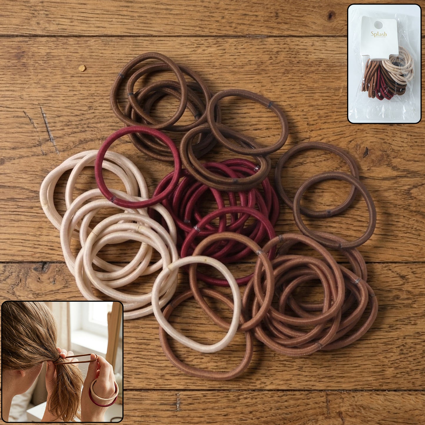 Set of 40 colorful soft elastic hair bands for women and girls, featuring mixed bright and pastel colors by Wukusy.