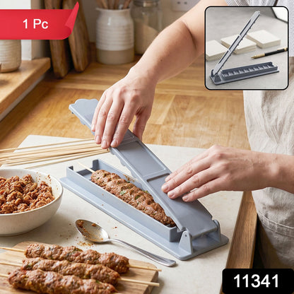 Wukusy plastic meat skewer kebab maker and seekh kebab mould for BBQ grilling, with one tool for shaping kebabs.