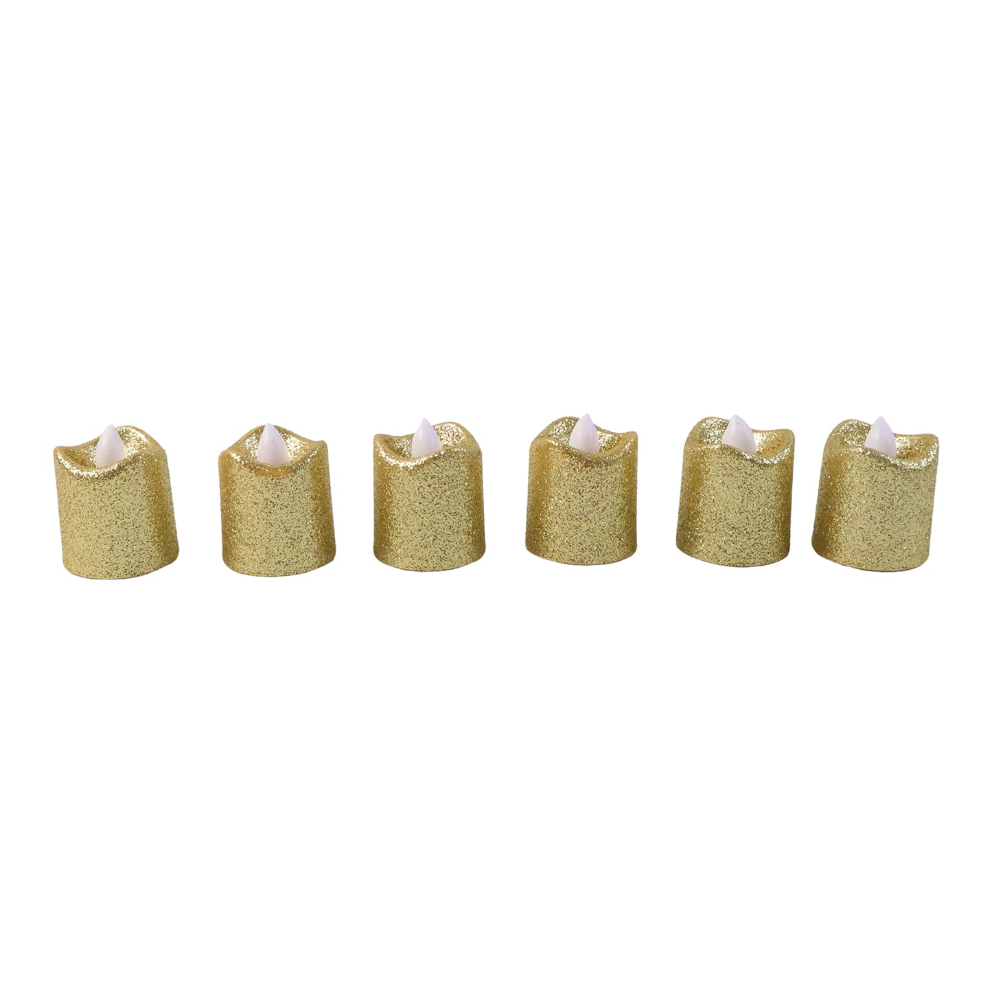 Set of 24 Wukusy Christmas premium glitter LED tealight candles, flameless decorative lights for festive home decor.