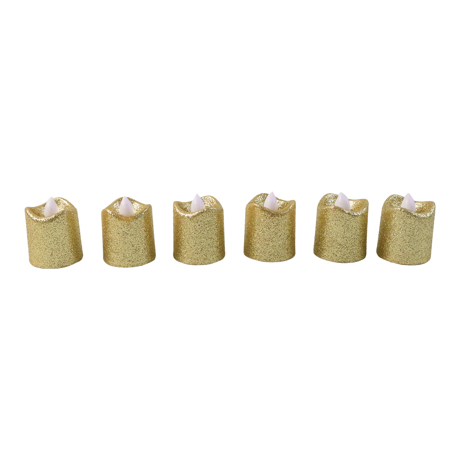 Set of 24 Wukusy Christmas premium glitter LED tealight candles, flameless decorative lights for festive home decor.