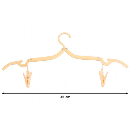Wukusy folding clothes hanger with clips, adjustable home improvement hanger for drying or organizing garments and fabrics.