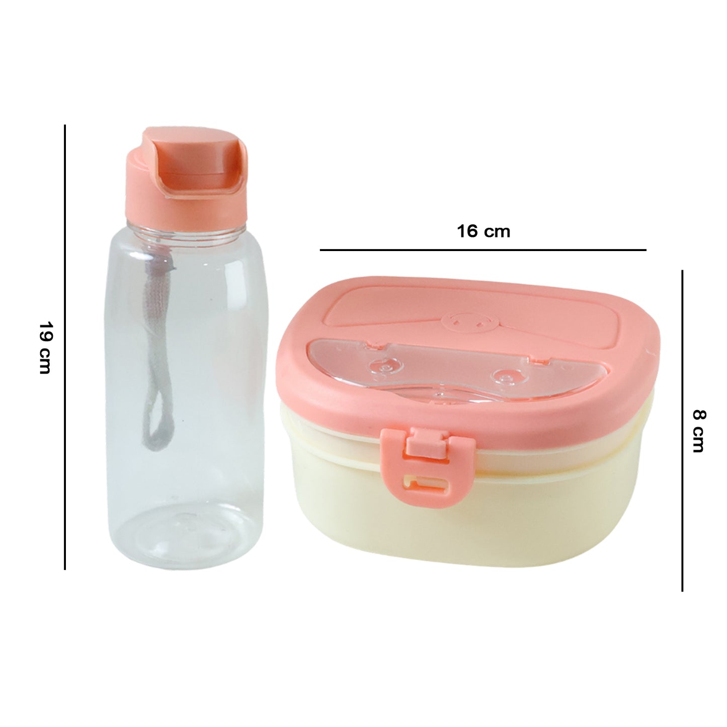 Wukusy plastic lunch box and water bottle combo set, featuring a durable lunch container and matching water bottle for school or work.