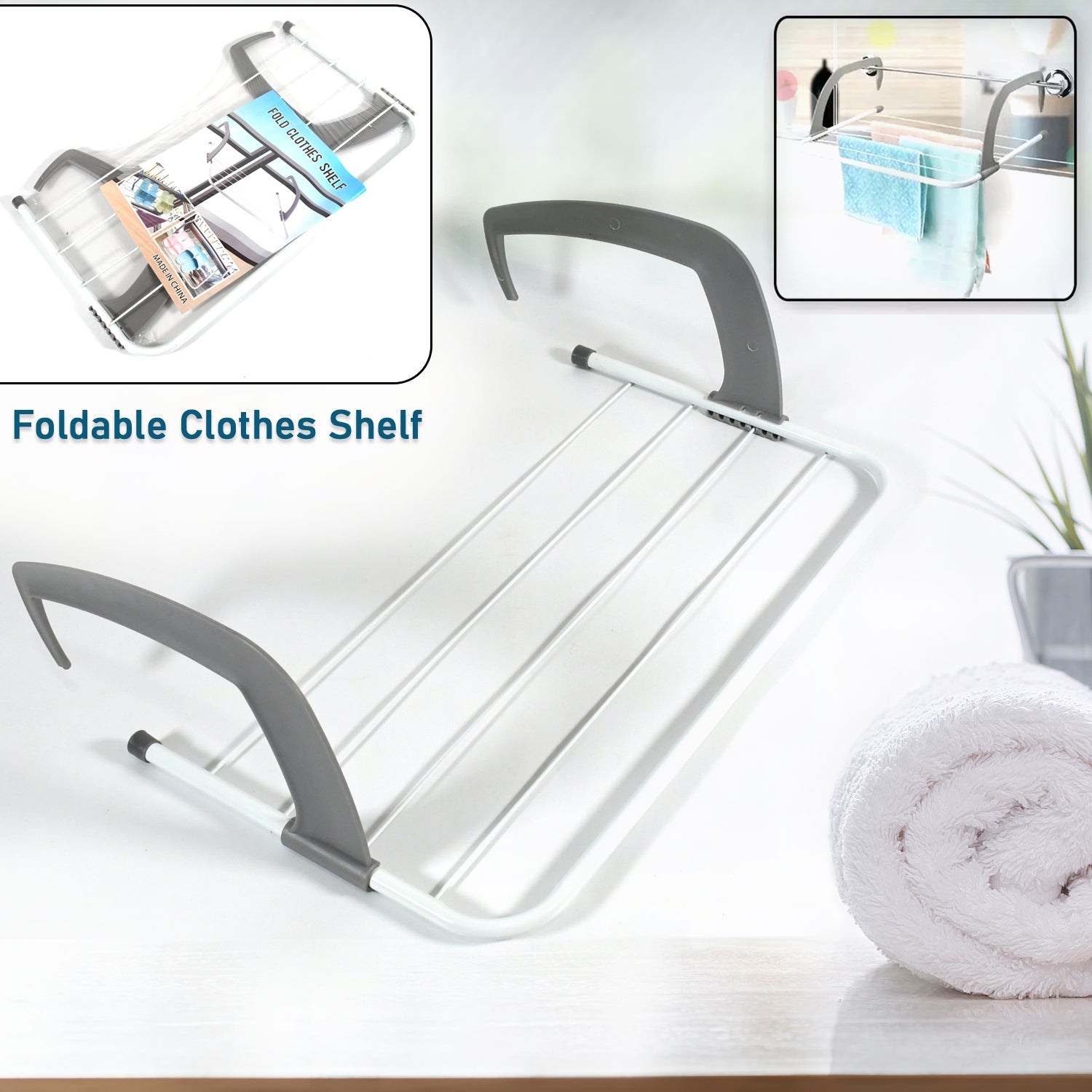 Wukusy metal steel folding drying rack for clothes, balcony laundry hanger, indoor towel hanger, outdoor clothes drying stand