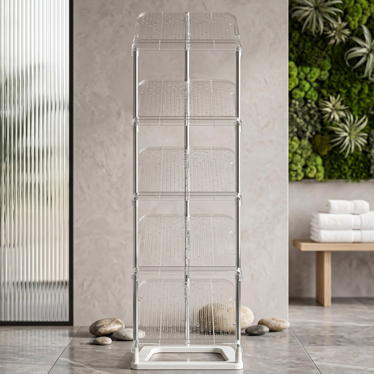 5 Tier Shoe Storage Rack With Slanted Shelves For Entryway Or Home Closet (1 Pc)