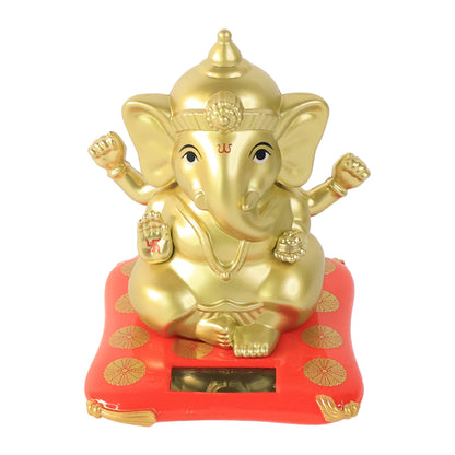 Large Lord Ganesha religious idol with solar-powered base, decorative home decor piece by Wukusy, perfect for spiritual spaces.