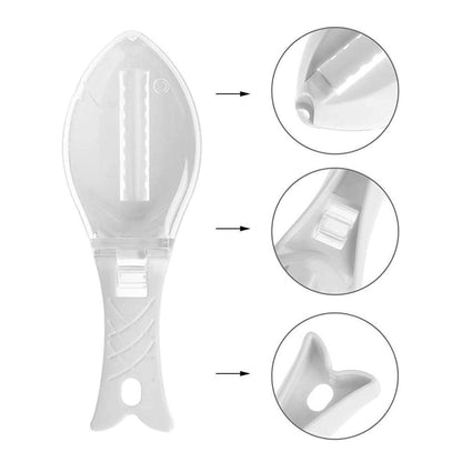 Wukusy Fish Scale Scraper and Peeler, a kitchen tool with a fish scale removing blade and ergonomic handle.