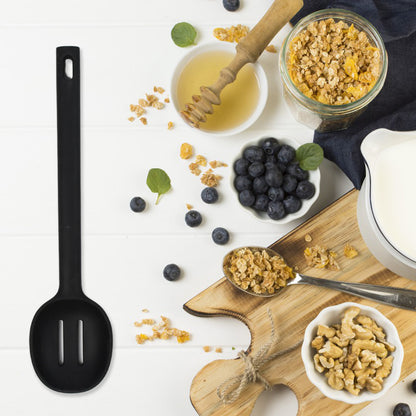Wukusy 5377 silicone non-stick heat-resistant kitchen spoon, durable kitchen tool for cooking and stirring.