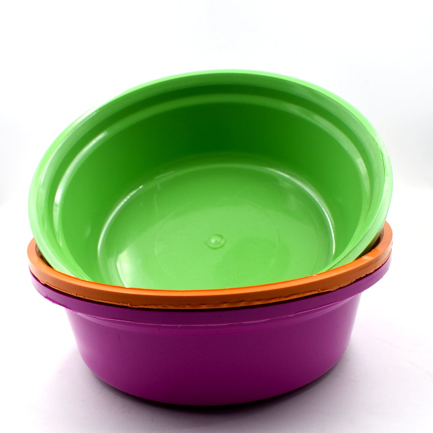 Set of 3 Wukusy plastic round storage bowls, baskets, and buckets for household organization in home improvement projects.
