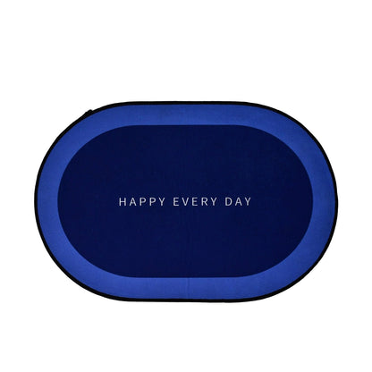 Wukusy bathroom floor mat with oval design, fast-absorbing, slip-resistant surface for safety and comfort.