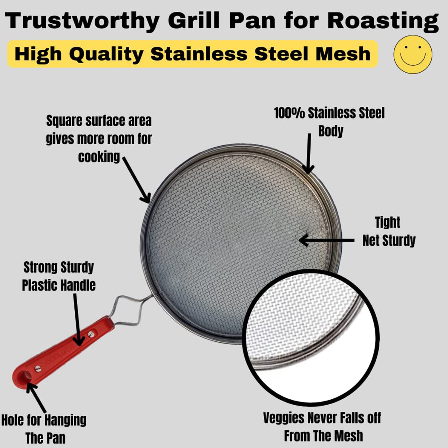 Steel roaster grill jali for papad and chapati roasting, compatible with Tandoor, by Wukusy for home kitchen use