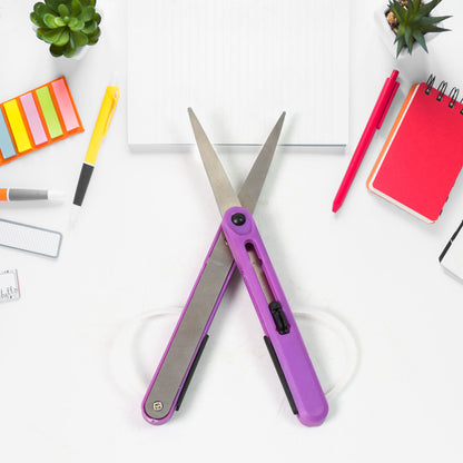 Wukusy Pen Cut Compact Scissors in pen style, portable travel scissors for home improvement, shown in black with clip