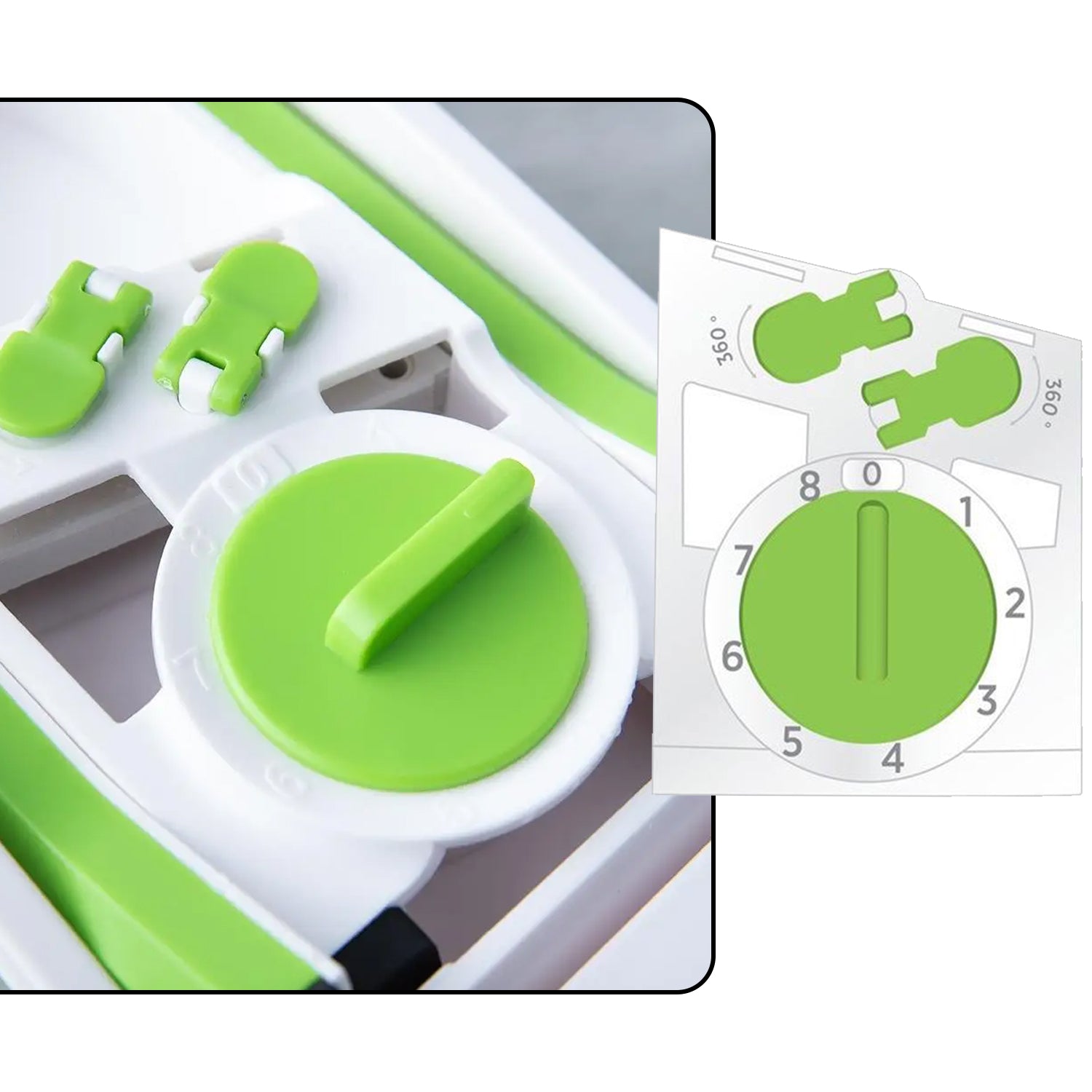 Wukusy 2803 multi-functional vegetable chopper with adjustable hand press for efficient slicing and dicing vegetables.