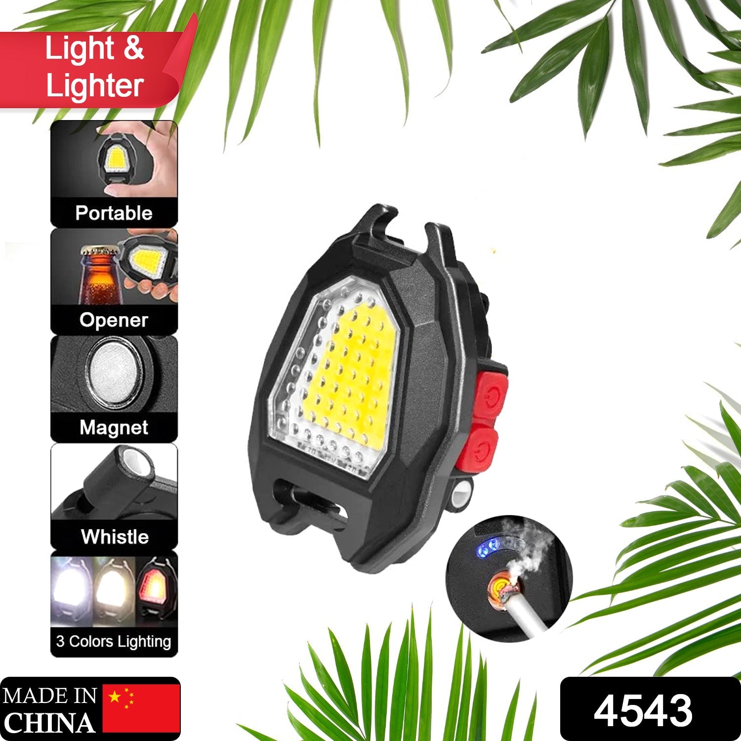 Wukusy portable triangular emergency camping flashlight with rechargeable LED, waterproof, 6 lighting modes, magnet, and keychain for travel